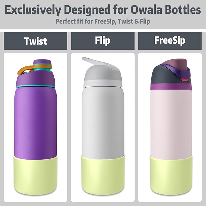 Silicone Boot for Owala 40oz Water Bottle – Anti-Slip Protective Cover, Bottle Boot, Base Cover Compatible with FreeSip, Sleeve for Stainless Steel Tumblers (Green, 40OZ)