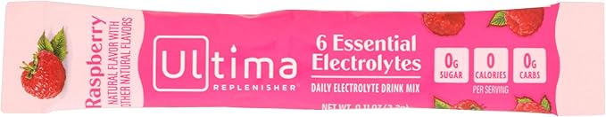 Ultima Replenisher Raspberry Electrolyte Drink Mix Single, 0.11 OZ