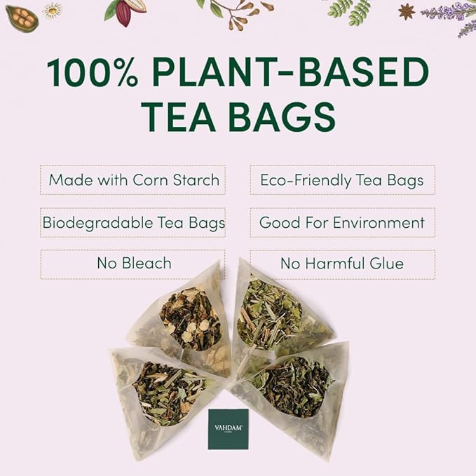 VAHDAM, Assorted Valentines Day Tea Gift Set | Classic Gift Box - 24 Unique Flavor in Individually Wrapped Pyramid Tea Bags | Valentines Day Gifts for Him & Her