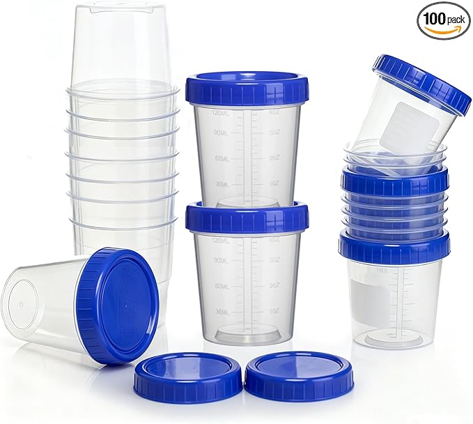 30PCS Specimen Cups with Lids - 4oz Multi-functional Storage Jars for Sample Cups and Sample Collection Kit, Used to Store Paint, Parts, Small Tools (30pcs)