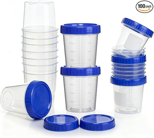 30PCS Specimen Cups with Lids - 4oz Multi-functional Storage Jars for Sample Cups and Sample Collection Kit, Used to Store Paint, Parts, Small Tools (30pcs)