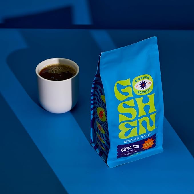 Goshen Coffee Roasters Ground Bona Fide Blend | Medium Roast, Brewed or Espresso | Award-Winning, Natural and Washed | Chocolate, Syrupy, Dried Berry Flavors | 5 lb Bag