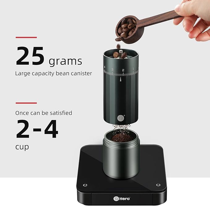 CUFEJORO Manual Coffee Grinder, Z5 Hand Coffee Grinder with 25g Capacity External Adjustable Knob, Manual and Electric Dual Mode grinder, Espresso, Mocha, Pour-over, French Press Green