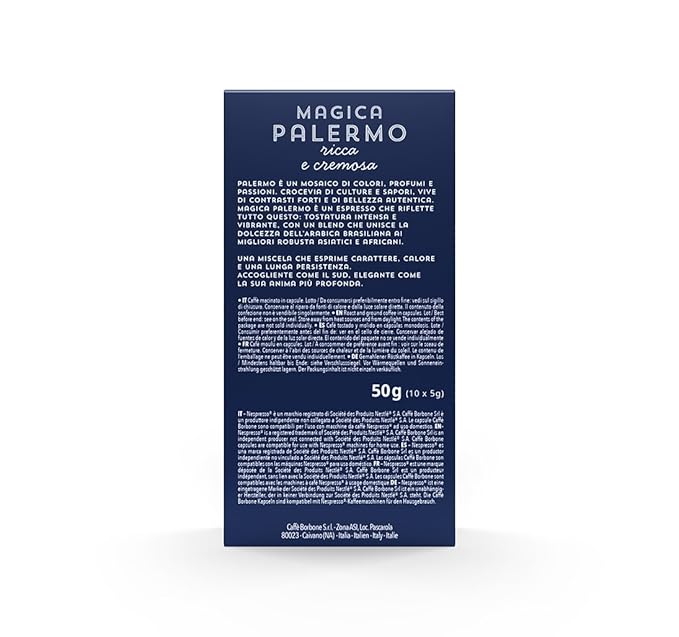 Caffè Borbone Magica Palermo Aluminum Capsules Compatible with Nespresso Original Machines, Dark Roast, 100 Count