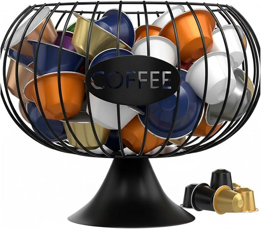 Coffee Creamer Holder Large Capacity Holder for k Holder Organizer for Counter - Coffee Decor Station for Pods, Espresso, Capsules, Creamer, (Black-DD)