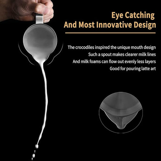 MHW-3BOMBER Espresso Steaming Pitcher Milk Frothing Pitcher Stainless Steel Milk Coffee Cappuccino Latte Art Barista Cup 20oz/600ml (Glossy), P5003S