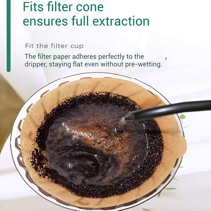Coffee Filters 200 counts boxed Unbleached Cone Filters V60 Coffee Filters Disposable coffee Paper Filters 2-12 Cup, 02 Cone For Pour Over and Drip Coffee Maker (V2-200PCS in 2 BOX)