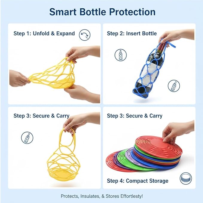 Multifunctional Mesh Coaster,Multifunctional Mesh Cup Coaster,Multi-Use Silicone Storage Bag&Organizer,Wine Holder Handheld Bottle Mesh Coaster Silicone Mat Mesh Design (3-5)