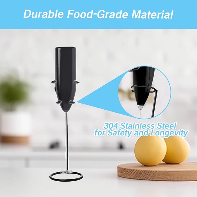 Frother Stand Kitchen Milk For Coffee Stainless Steel Stand Fits for Multiple Types of Coffee Frothers - Heavy Duty Stand Ideal (Black)