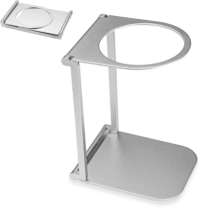 Diakey Portable Coffee Maker Stand, Foldable Aluminum Pour Over Coffee Dripper Holder for Espresso Machines, Compact for Camping & Home Use (1 Pack Silver)