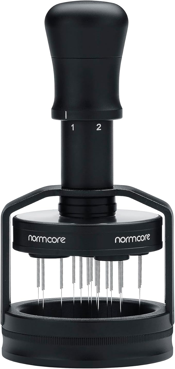 Normcore 51mm Planetary Needle Distributor Tool V3, Espresso WDT Tool with Magnetic Base, Adjustable Depth Coffee Stirrer for Precision Puck Prep, Black