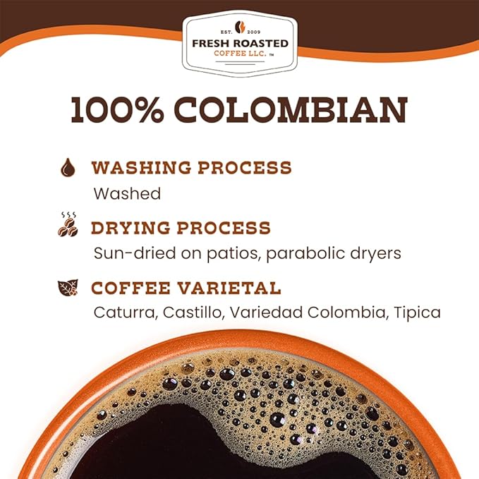Fresh Roasted Coffee, 100% Colombian, Medium Roast, 96 Pods for K Cup Brewers
