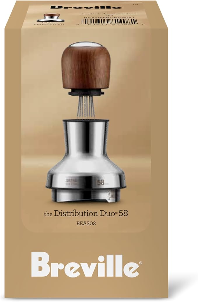 Breville BEA303WLW Distribution Duo Espresso Distribution Tool, 58mm, Walnut