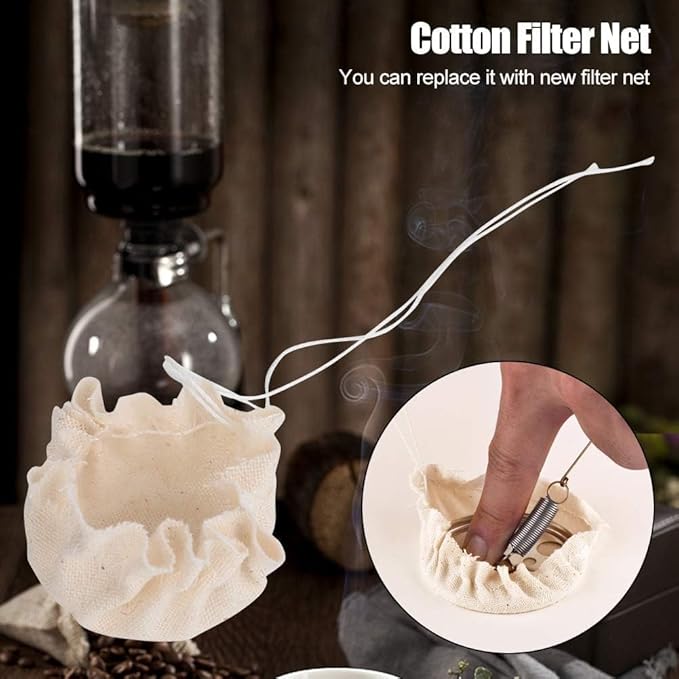 20pcs Coffee Syphon Cloth, Coffee Filters Cloth Replacement Filter Indispensable Cotton Cotton Coffee Syphon Replacement Filter Filter Net for Siphon Pot Coffee Maker Accessories