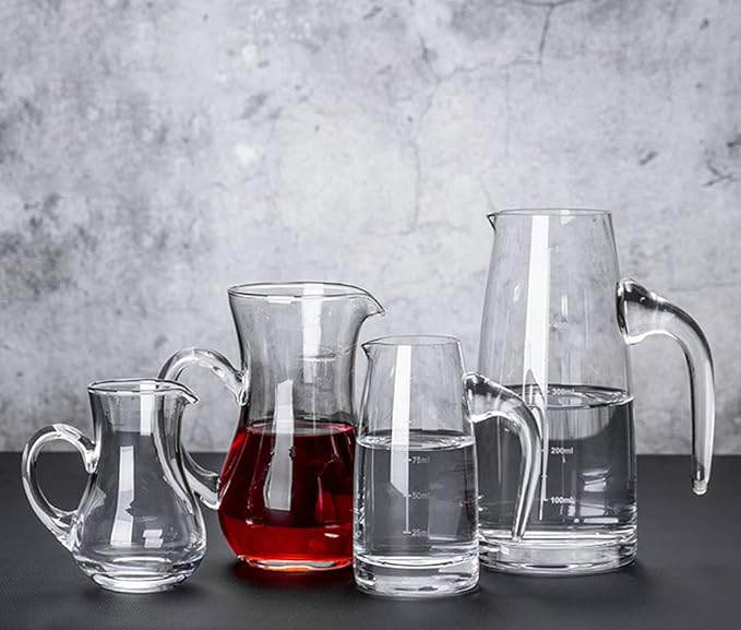 2pcs Glass Creamer Pitcher Scale Sauce Serving Pitcher Milk Creamer Jug,300ml