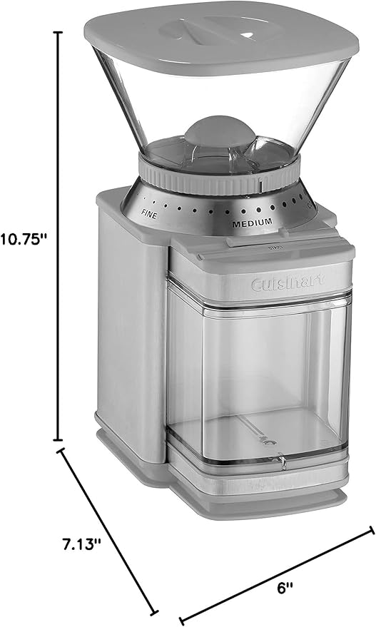 Cuisinart Coffee Grinder, Electric One-Touch Automatic Burr Coffee Grinder with 18-Position Grind Selector, Cup Size Selector for 4 – 18 Cups, Cool Gray Stainless Steel
