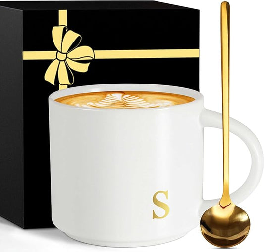 Monogrammed Ceramic Large Coffee Mug Tea Cup Sympathy Bereavement Memorial Gifts for Loss Father Dad Mother Mom Kids Husband Wife Loved Friends Pet Dog Cat Going Away Condolence Remembrance Grieving,S