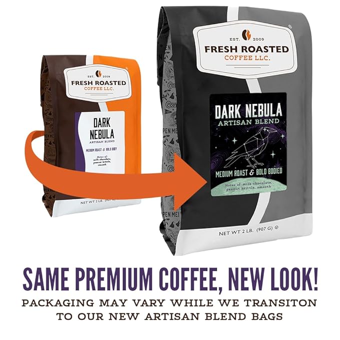 Fresh Roasted Coffee, Dark Nebula, 12 oz, Medium Roast, Kosher, Whole Bean
