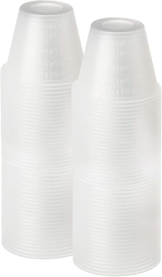 [200 Count - 1 oz.] Perfect Stix Disposable Graduated Plastic Medicine Cups - For Mixed Pills, Medication Measuring, Resin Mixing, Mouthwash