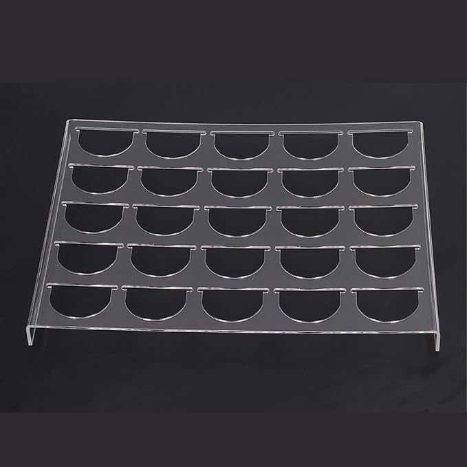 Yosoo Health Gear Coffee Capsule Holder 25 Capsules Coffee Pod Drawer Organizer, Transparent Flat Countertop Coffee Pod Holder Drawer Holder Sturdy Plastic Coffee Pod Organizer Tray for Drawer