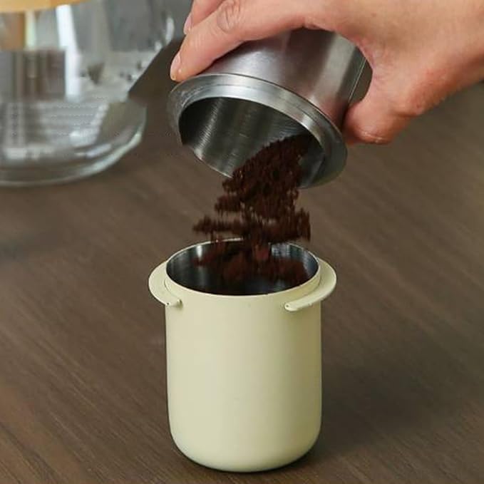 Noteflora Stainless Steel Espresso Dosing Cup 58Mm Coffee Measuring Jug Compatible With For Breville Dual Boiler Oracle Touch Flair 58 Rocket (White)