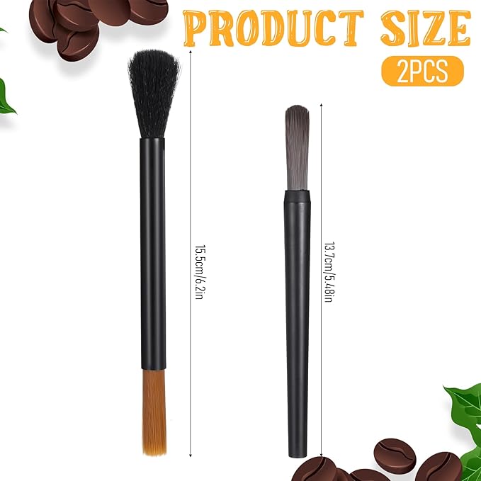 2Pcs Coffee Grinder Cleaning Brush Dusting Espresso Machine Brush Barista Brushes Machine Cleaning for Barista Home Kitchen
