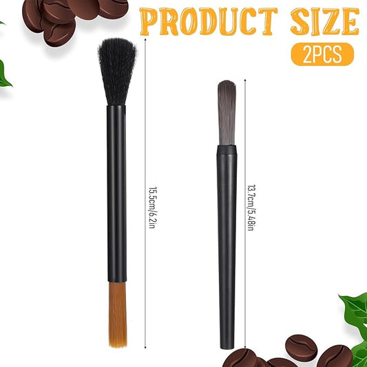 2Pcs Coffee Grinder Cleaning Brush Dusting Espresso Machine Brush Barista Brushes Machine Cleaning for Barista Home Kitchen