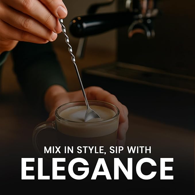 Rattleware Stainless Steel Swirl Stem Bar Twist Stirrer/Spoon - 11.5" (Pack of 12) - Commercial Grade, Ideal Gift for Drink & Coffee Enthusiasts, Ideal for Home & Professional Use