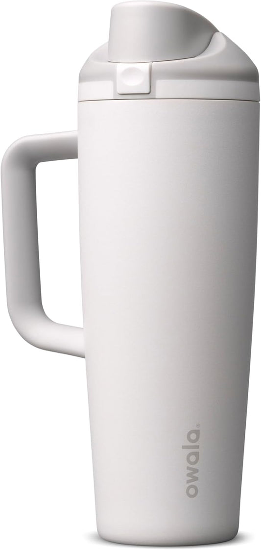 Owala FreeSip Tumbler - Stainless Steel - 30-oz. - Grey/White (Shy Marshmallow)