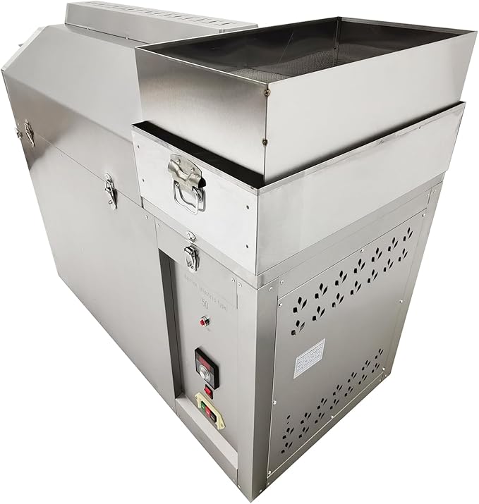 Banfluxion Electric Heating Coffee Bean Roaster 220V 6.5KW Commercial Stainless Steel Nuts Bean Roasting Machine Roller Type Baking Machine 0-300℃ 25kg Chestnut Capacity 3PH