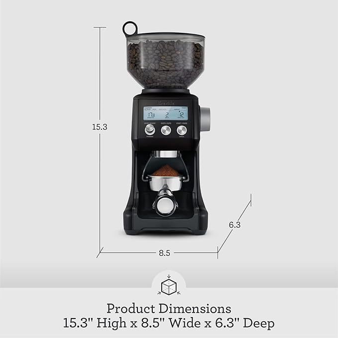 Breville BCG820BTR Smart Grinder Pro for Coffee and Espresso, Black Truffle