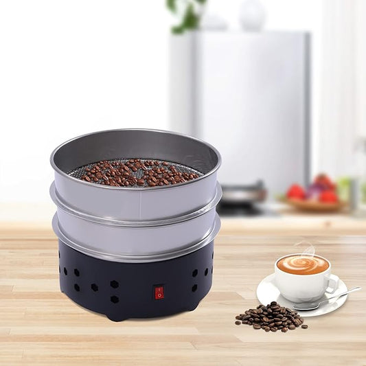 SHIPUNAYE Coffee Bean Cooler, 1.3lb Electric Coffee Roasting Cooling Machine, 2 Layer Stainless Steel Coffees Chaff Collect Cooler Tool, Mesh Brewing Cooling Tool for Home Cafe