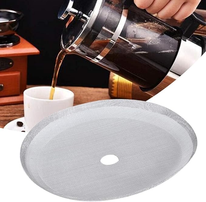 5Pcs Silver Universal French Press Filter Screen 3.6" 304 Stainless Steel French Press Filter Replacement Useful and Professional Coffee Filters