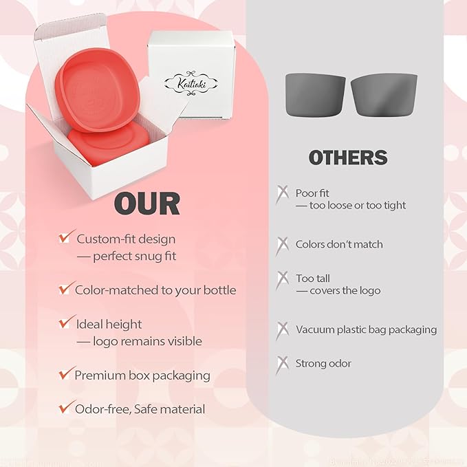 2pcs Silicone Boot for Owala SmoothSip Slider Coffee Tumbler 20oz 12oz, Anti-Slip Sleeve for Travel Coffee Mug, Protective Accessories for Owala BPA Free (Strawberry Fields)