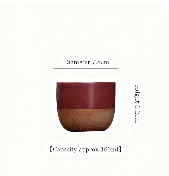 WSEjdjDH Vintage ceramic espresso mug, handleless, handmade ceramic mug