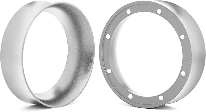 54mm Magnetic Dosing Funnel and Puck Screen Set - Espresso Coffee Dosing Ring - 19mm Anodized Aluminum with 8 Neodymium Magnets Fits 54mm Breville Portafilter (Silver)