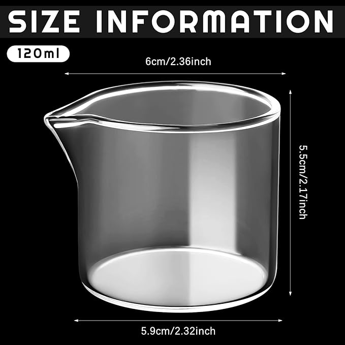 Suclain 8 Pcs 4 oz Glass Creamer Pitcher Transparent Milk Pourer Mini Milk Pitcher Small Glass Pitchers Mini Carafe Coffee Mug Coffee Pot Creamer Pitchers for Tea Syrup(No Handle Style)