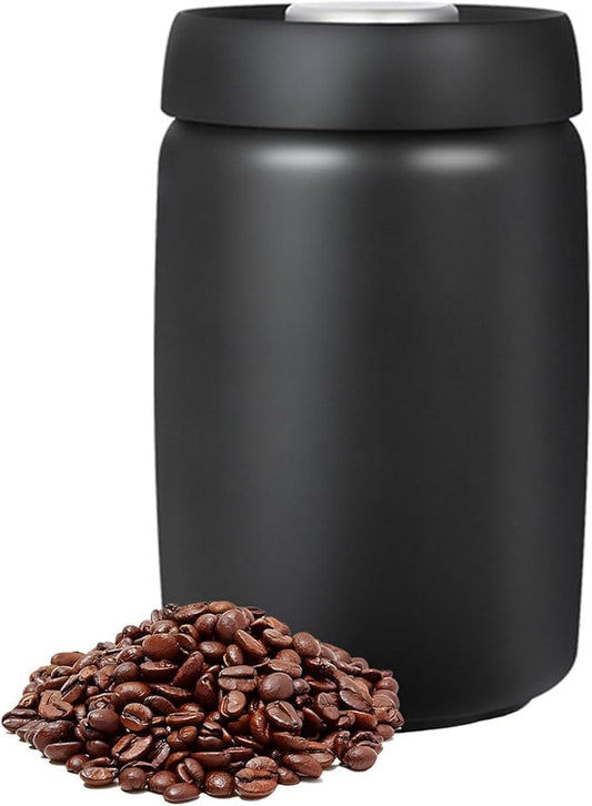 Vacuum Coffee Canister - Airtight Coffee Storage Jar with Push-Button Lid, Stainless Steel Design Keeps Beans Fresh Longer - Ideal for Coffee Lovers