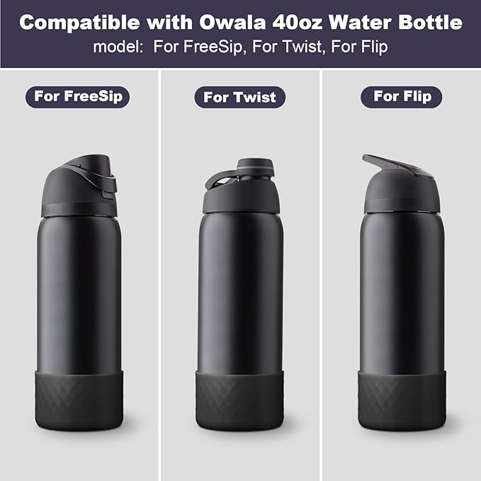 Silicone Boot for Owala Water Bottle 24 oz 32 oz 40 oz, Anti-Slip Protective Sleeve for FreeSip/Twist/Flip Stainless Steel Water Bottles Accessories