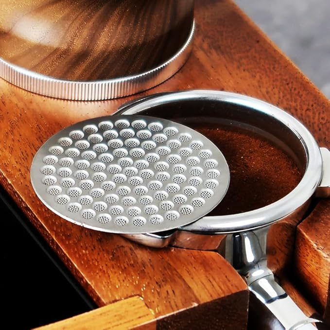 Puck Screen Reusable Mesh Coffee Filter for Espresso Portafilter Basket with Silent Puck Screen Ejector Coffee Grounds Remover Knock-Free Air Blower Kit (58mm Puck Screen)
