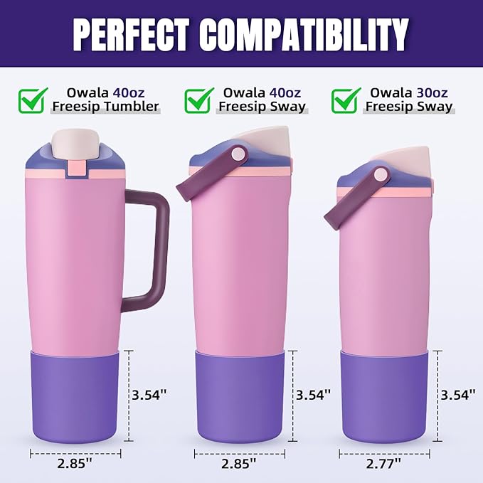 Silicone Higher Boot Compatible with Owala 30oz & 40oz FreeSip Sway Bottles & Tumblers, Large Protection Anti-slip Bottom Cover Sleeve for Freesip Sway Tumbler and Bottle