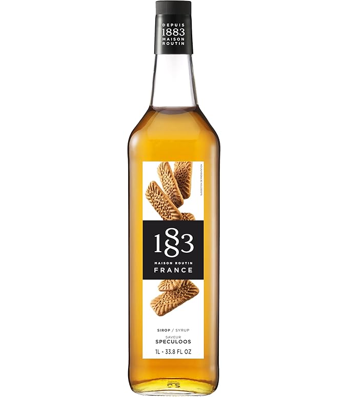 1883 Speculoos Syrup for Drinks, Made in France, 1 Liter Glass Bottle