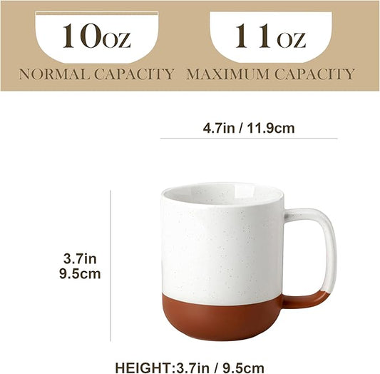 MALACASA Ceramic Coffee Mugs Set of 4, 11oz Coffee Cups, Modern Farmhouse Mugs for Coffee, Latte, Tea, Hot Chocolate, Cappuccino, Milk, Microwave & Dishwasher Safe, Multicolor, Series TARA