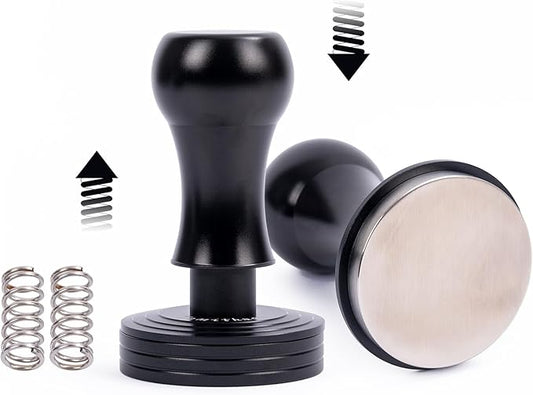 Premium Espresso Tamper Kit - 58.5mm Espresso Hand Tamper, Stainless Steel Coffee Press Tool with 3 Calibrated Springs & Anti-Slip Stand