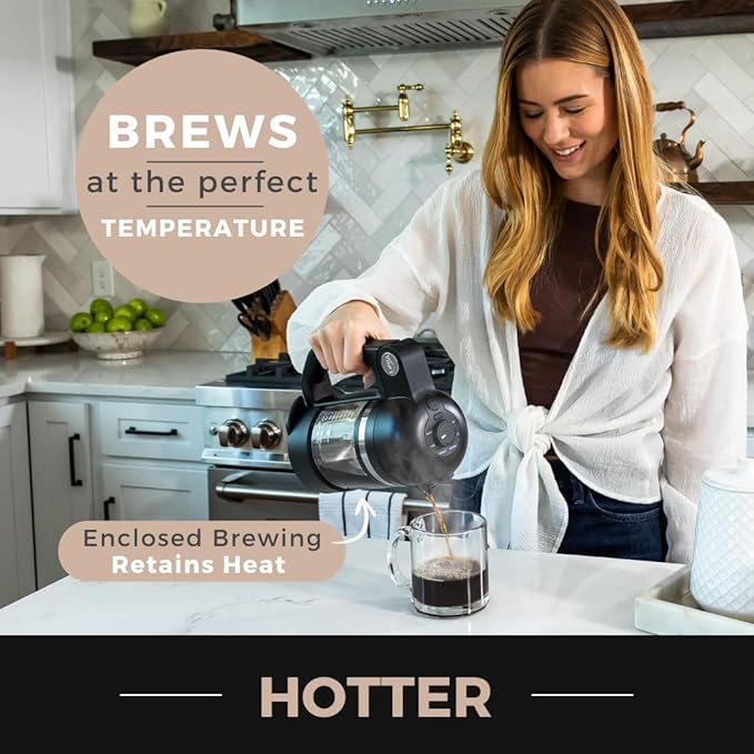 VINCI Micro Café Smallest Single-Serve Coffee Brewer | Compatible with Keurig K-Cups, K-Pods | Glass Carafe | Enclosed Brewing for Hotter Coffee | Large Capacity Reusable Filter Cup Included (White)