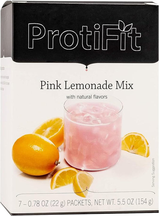 ProtiFit - High Protein Fruit Flavored Powder Drink Mix, 15g Protein, Low Calorie, Sugar Free, Ideal Protein Compatible, 7 Servings Per Box (Pink Lemonade)