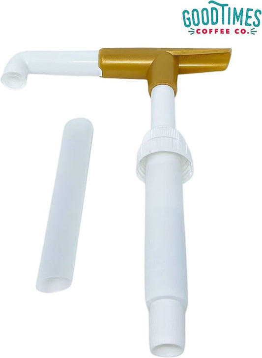 Good Times Coffee Co. Sauce Pump Dispenser for Ghirardelli Bottles (Pack of 6), Fits 87.3 to 90.4 Ounce Bottles