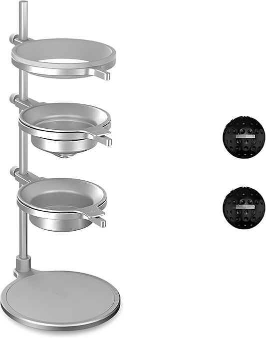 Pour Over Coffee Stand Adjustable Coffee Dripper Stand with 2 Pcs Espresso Cooling Ball, Aluminum Alloy Coffee Maker Holder Elegant Gift for Coffee Lovers (Silver)