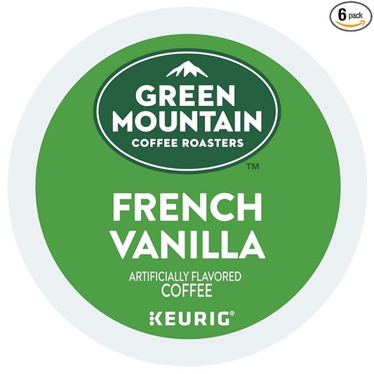 Green Mountain Coffee, French Vanilla, Single-Serve Keurig K-Cup Pods, Light Roast Coffee, 144 Count (6 Boxes of 24 Pods)