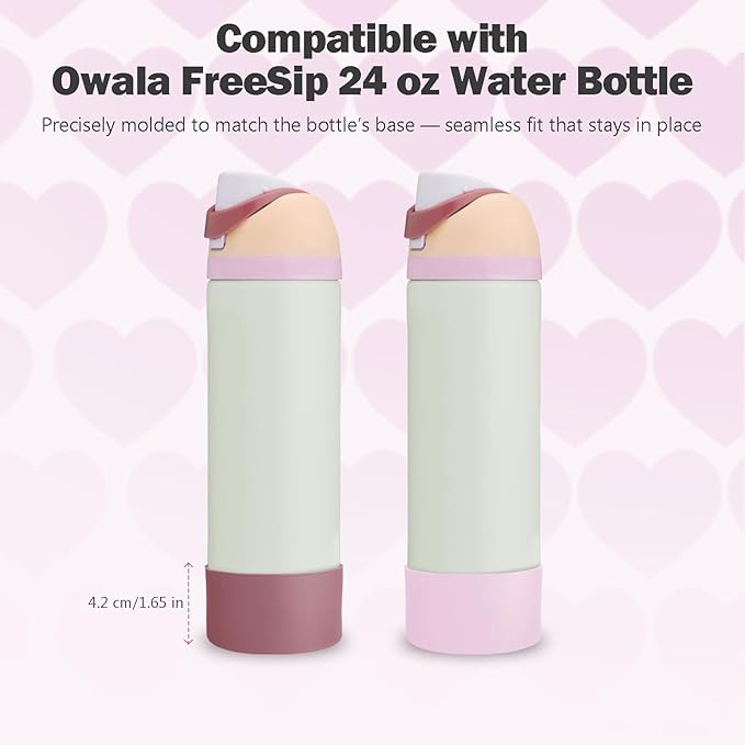 2PCS Silicone Boot for Owala 24oz FreeSip Water Bottle, Anti-Slip Scratch-Resistant Bottom Sleeve, Protective Sports Bottles Accessories, BPA-Free